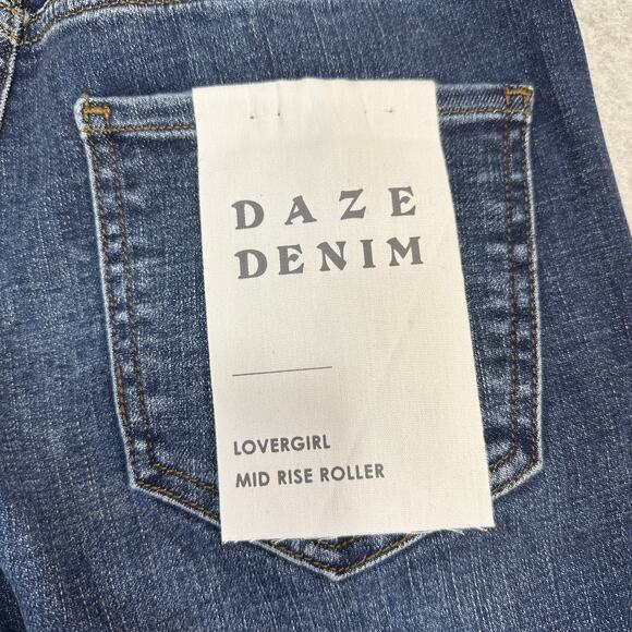 Daze Denim Jean SZ 26 Dark Wash Bestie Repreve Lovergirl Mid Rise Roller Stretch - Picture 12 of 16